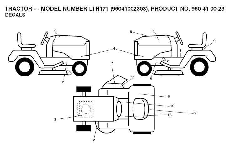 Husqvarna Gartentraktoren 96041002303 LTH171