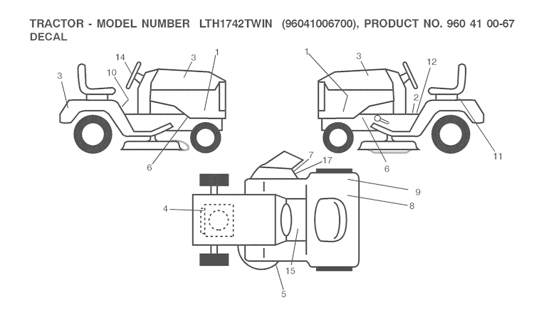 Husqvarna Gartentraktoren 96041006700 LTH1742 Twin