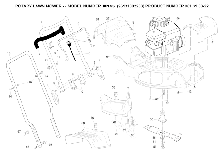 Husqvarna Rasenmäher gelegentliche Nutzung 96131002200 M 145