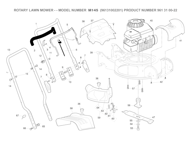 Husqvarna Rasenmäher gelegentliche Nutzung 96131002201 M 145