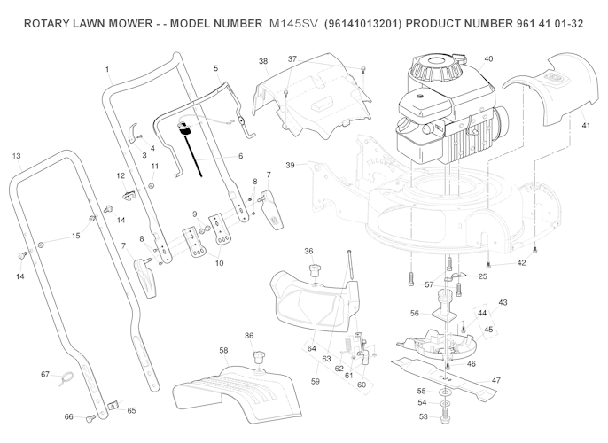 Husqvarna Rasenmäher kommerzielle Nutzung 96141013201 M 145SV