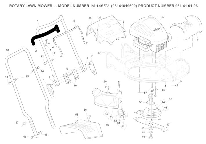 Husqvarna Rasenmäher gelegentliche Nutzung 96141019600 M 145SV
