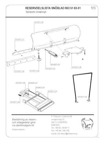 Husqvarna Zubehör für Aufsitzmäher 953516301 Snow blade
