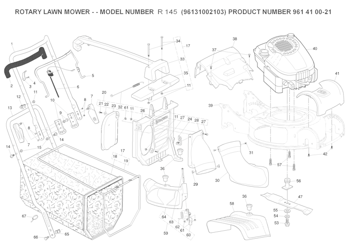 Husqvarna Rasenmäher gelegentliche Nutzung 96131002104 R 145