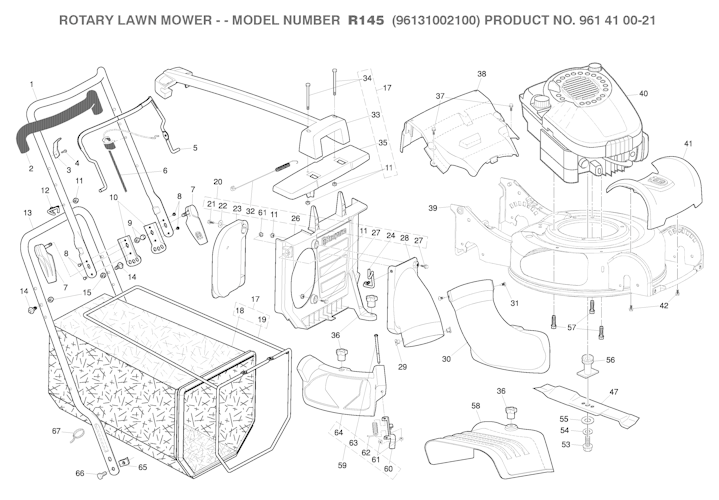 Husqvarna Rasenmäher gelegentliche Nutzung 96131002100 R 145