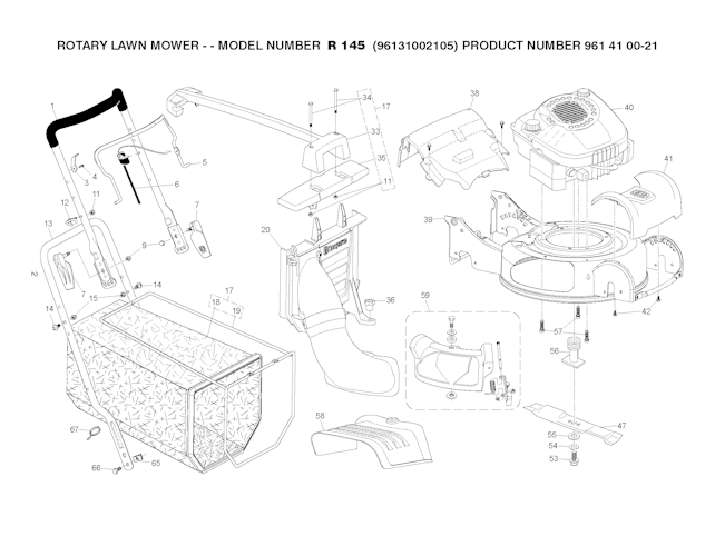 Husqvarna Rasenmäher gelegentliche Nutzung 96131002105 R 145