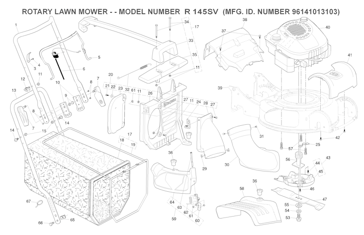 Husqvarna Rasenmäher gelegentliche Nutzung 96141013104 R 145SV