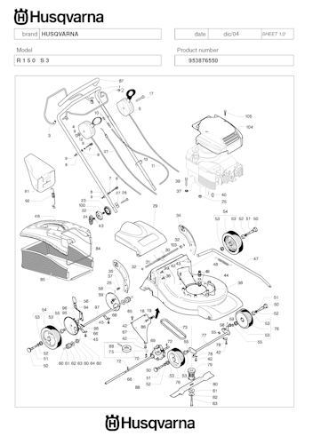 Husqvarna Rasenmäher gelegentliche Nutzung 953876550 R 150S3