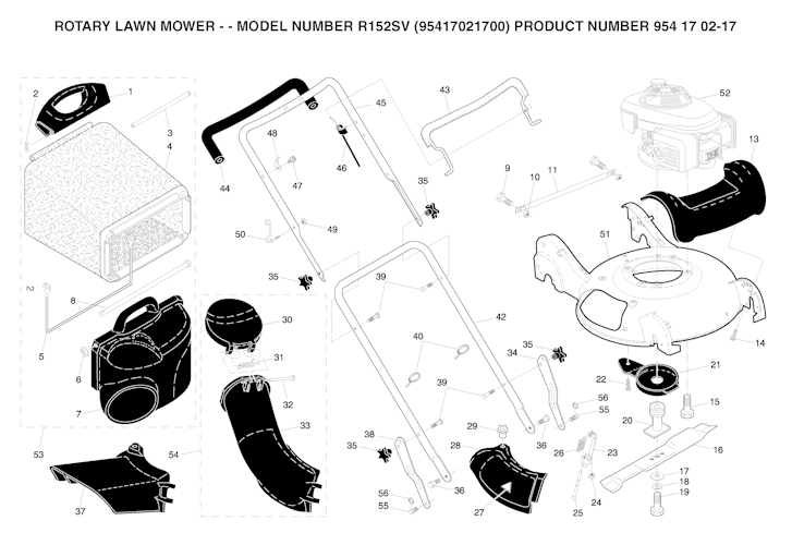Husqvarna Rasenmäher gelegentliche Nutzung R152SV, 95417021700, 954170217, 2005-02