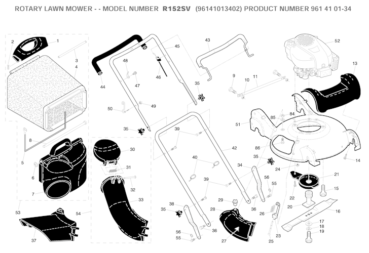 Husqvarna Rasenmäher gelegentliche Nutzung 96141013402 R 152SV