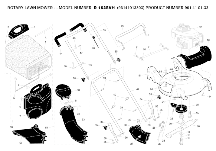 Husqvarna Rasenmäher kommerzielle Nutzung 96141013303 R 152SVH