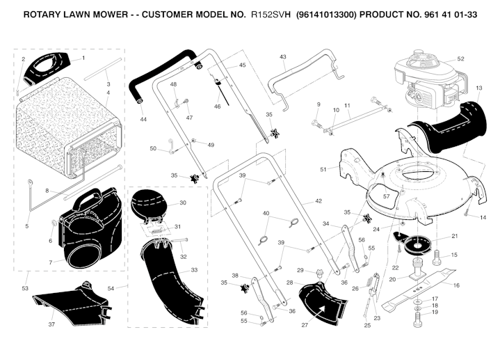 Husqvarna Rasenmäher gelegentliche Nutzung 96141013300 R 152SVH