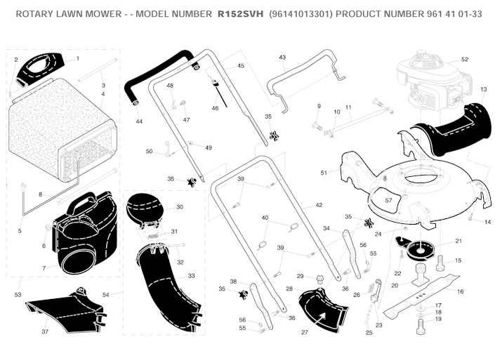 Husqvarna Rasenmäher gelegentliche Nutzung 96141013301 R 152SVH