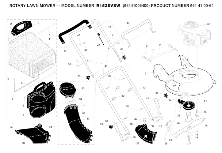 Husqvarna Rasenmäher gelegentliche Nutzung 96141006400 R 152SV Swivel