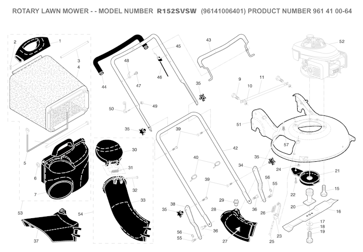 Husqvarna Rasenmäher gelegentliche Nutzung 96141006401 R 152SV Swivel