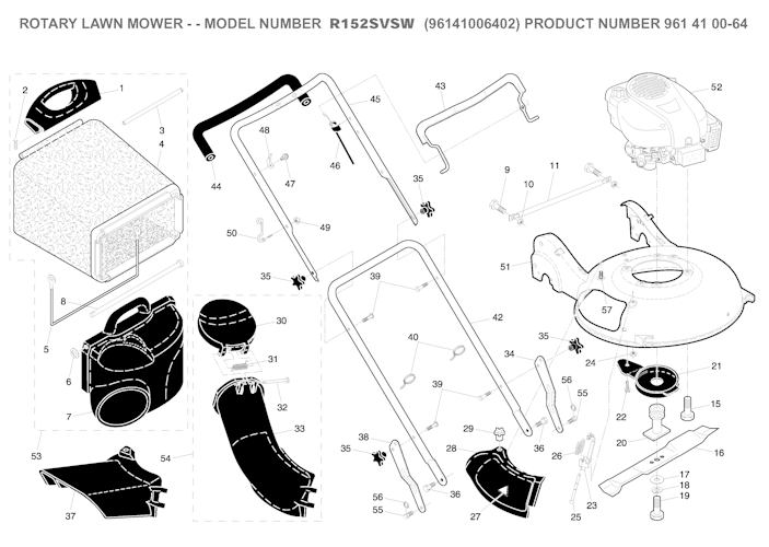 Husqvarna Rasenmäher gelegentliche Nutzung 96141006402 R 152SV Swivel