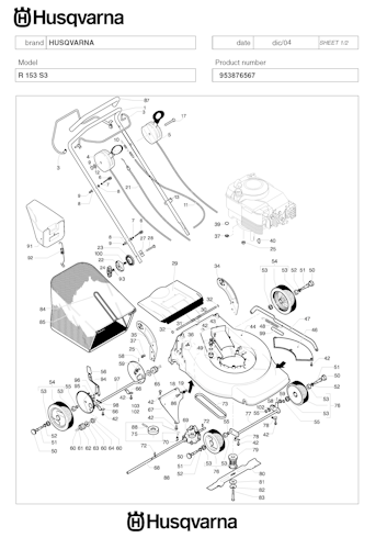 Husqvarna Rasenmäher gelegentliche Nutzung 953876567 R 153S3