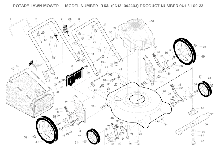 Husqvarna Rasenmäher gelegentliche Nutzung 96131002303 R 53
