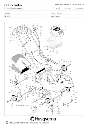 Husqvarna Rasenmäher gelegentliche Nutzung ROYAL153S, 953877005, 2002-10 Bild