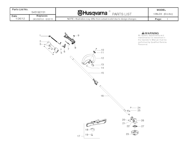 Husqvarna Rasentrimmer 128 LDX, 952715753, 20120100001-current, EU_AU Bild