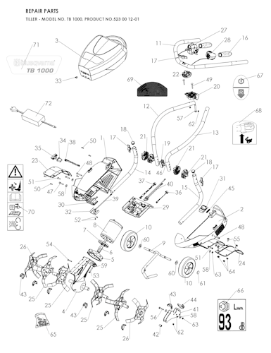 Husqvarna Motorhacken TB1000, 966975101, 2009-01 Bild