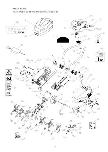 Husqvarna Motorhacken TB1000, 523001201, 2011-03