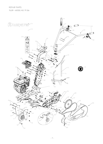 Husqvarna Motorhacken TF 536, 966787101, 967024601, 2012-02