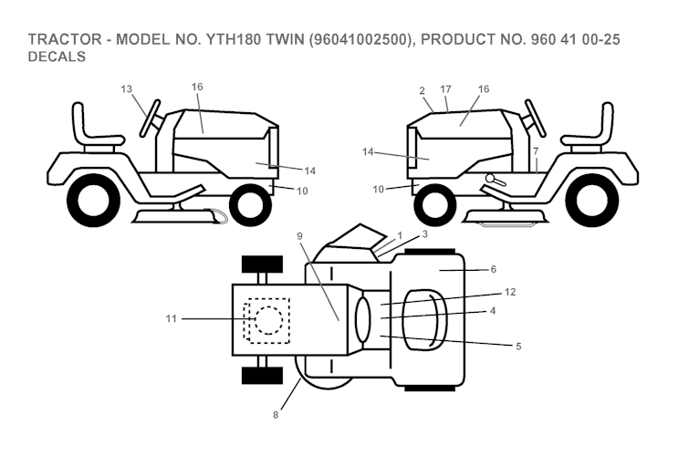 Husqvarna Gartentraktoren 96041002500 YTH180 Twin