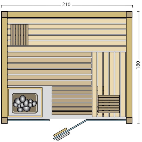 Infraworld Sauna Panorama - Elementsauna mit Glasfront inkl. 5-teiligem gratis Zubehörset