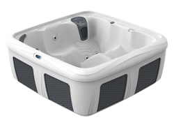 Spa Stonehenge Odyssey Weiß Diamond / Grau Rattanmotiv