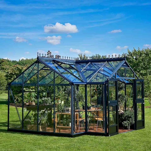 Juliana Gewächshaus Orangerie Set - 15,1 m² inkl. Fundamentrahmen 