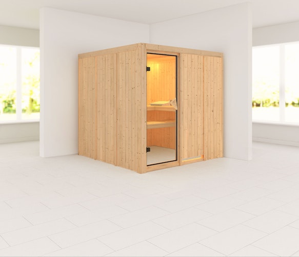 Karibu Sauna Rodin mit Fronteinstieg 68 mm