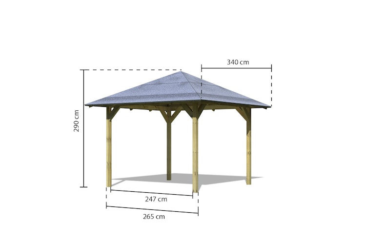 Karibu 4-Eck Pavillon Sevilla kesseldruckimprägniert