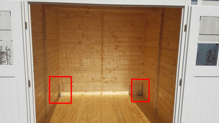 Sturmwinkel/Sturmanker für die Befestigung des Gartenhauses am Fundament (4 Stück)