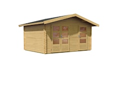Karibu Woodfeeling Blockbohlenhaus Mittelwandhaus Lagor 1/2- 38 mm inkl. gratis Innenraum-Pflegebox im Wert von 99€