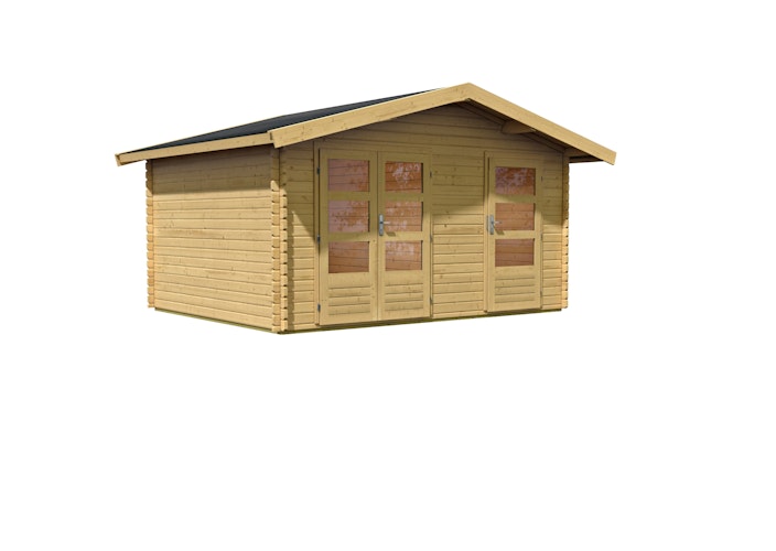 Karibu Woodfeeling Blockbohlenhaus Mittelwandhaus Lagor 1/2- 38 mm inkl. gratis Innenraum-Pflegebox im Wert von 99€ Bild