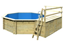 Karibu Pool Modell 2 A/B/C/D - kesseldruckimprägniert inkl. gratis Sandfilteranlage & Pool-Pflegeset