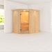 Karibu Sauna Carin mit Eckeinstieg 68 mm inkl. 9-teiligem gratis ZubehörpaketBild