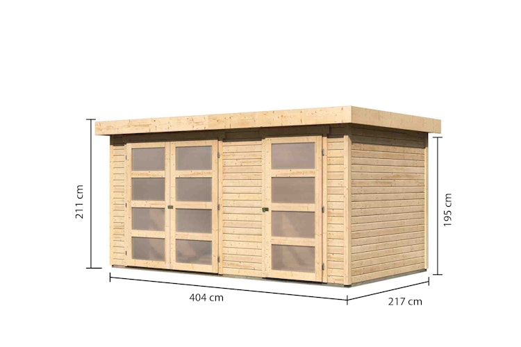 Karibu Woodfeeling Gartenhaus Mühlentrup 1 Zweiraumhaus - 19 mm