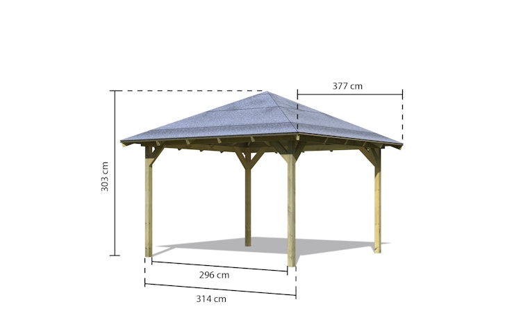 Karibu 4-Eck Pavillon Granada kesseldruckimprägniert