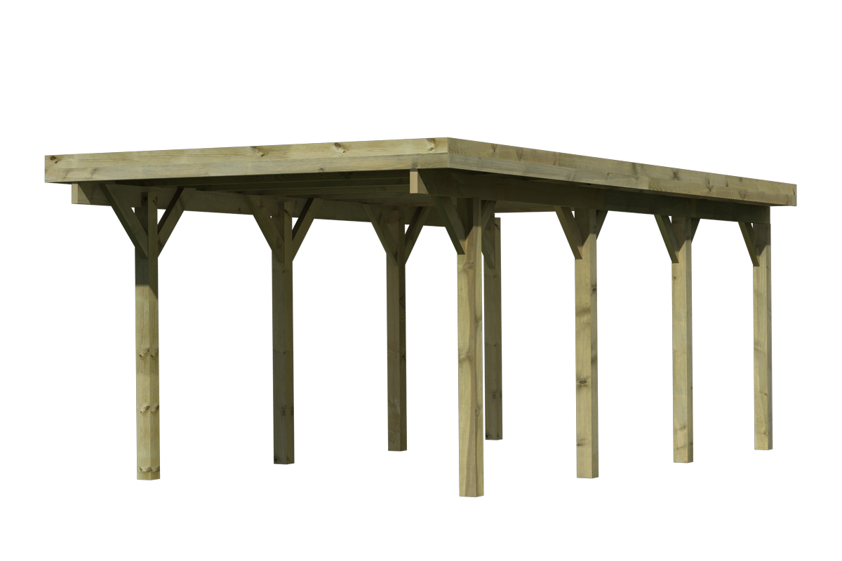 Vorschaubild Galerie Karibu Carport Einzelcarport Classic Einzel 2 inkl. gratis H-Pfostenanker