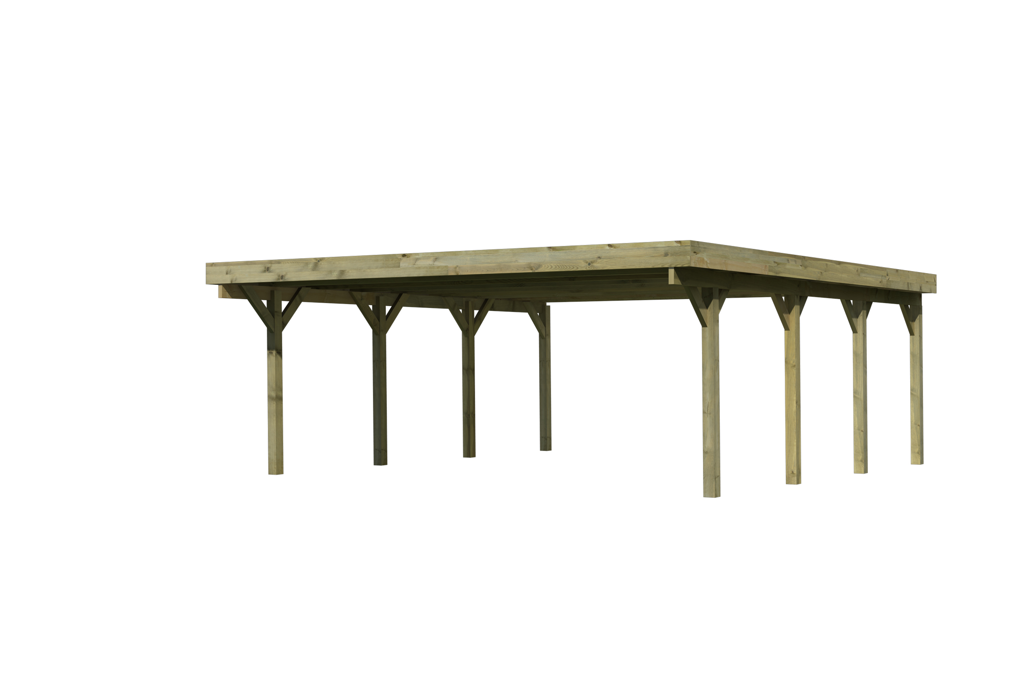 Vorschaubild Galerie Karibu Carport Doppelcarport Classic Doppel 2 inkl. gratis H-Pfostenanker