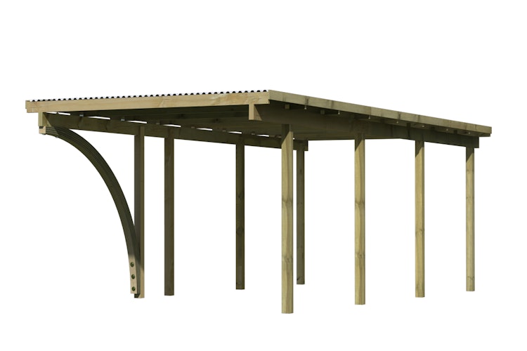 Karibu Carport Einzelcarport Eco 1/2 - kesseldruckimprägniert