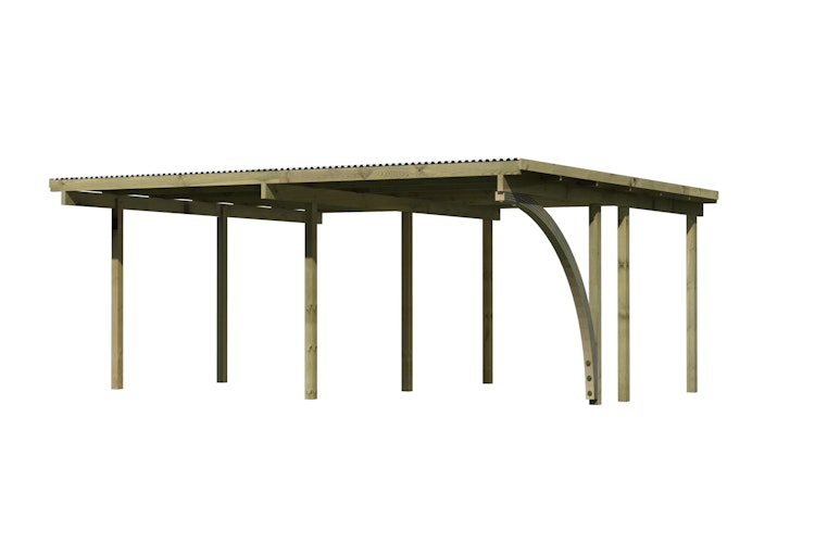Karibu Carport Doppelcarport Eco 1/2 - kesseldruckimprägniert