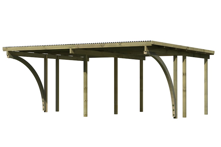 Karibu Carport Doppelcarport Eco 1/2 - kesseldruckimprägniert