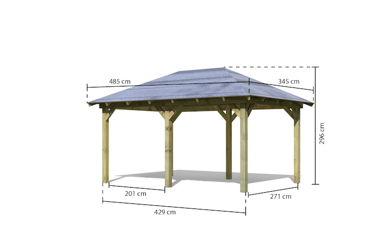 Karibu 4-Eck Pavillon Perida kesseldruckimprägniert