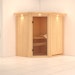 Karibu Sauna Taurin mit Eckeinstieg 68 mm inkl. 9-teiligem gratis ZubehörpaketBild