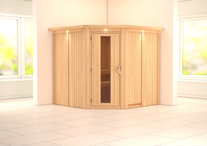 Karibu Sauna Jarin mit Eckeinstieg 68 mm