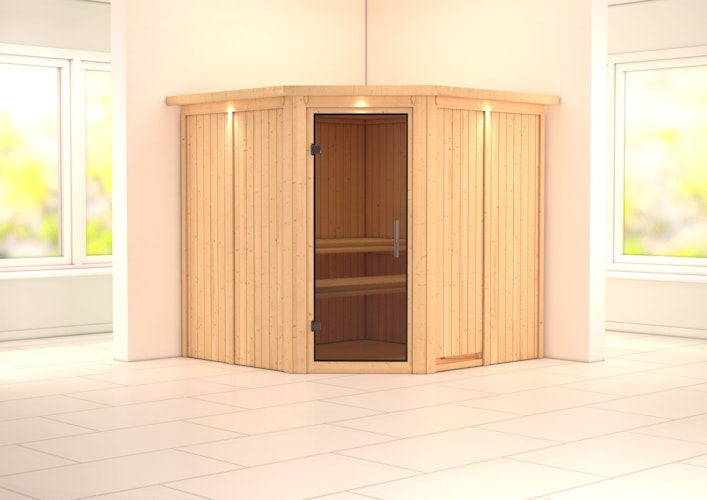 Karibu Sauna Jarin mit Eckeinstieg 68 mm