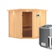 Karibu Sauna Jarin mit Eckeinstieg 68 mm inkl. 9-teiligem gratis ZubehörpaketBild